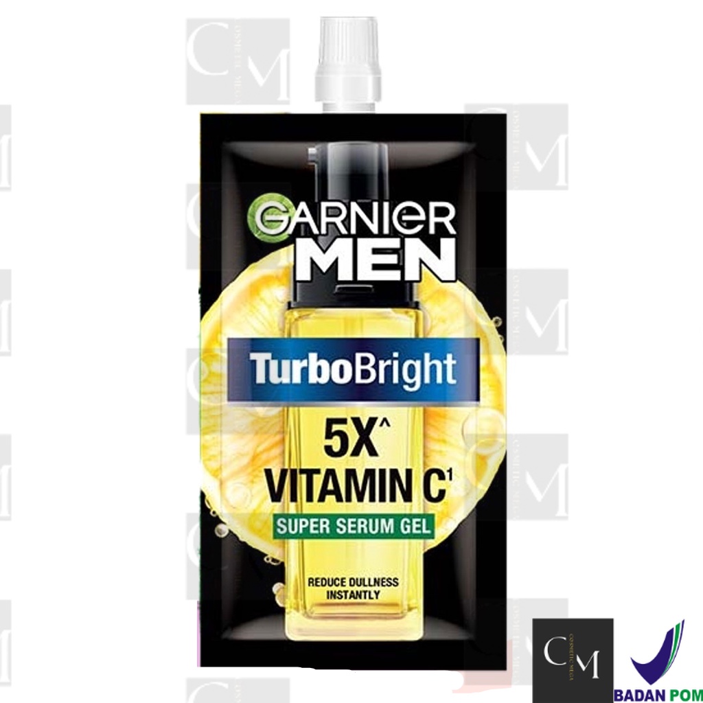 GARNIER MEN Turbo Bright Brightening Vitamin C Super Serum Gel Sachet 7ml