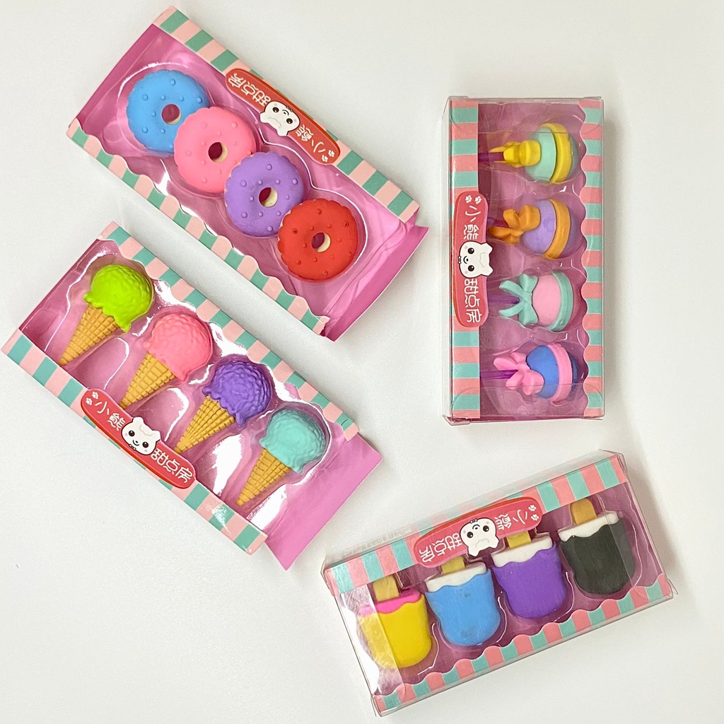 

FBI Penghapus Set Cute Isi 4/Eraser/Setip Pensil/Penghapus Pensil