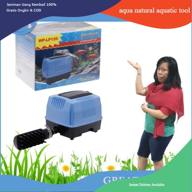 AQUAMAN LP 120 AIR PUMP TEKANAN BESAR AERATOR BLOWER AQUARIUM KOLAM IKAN