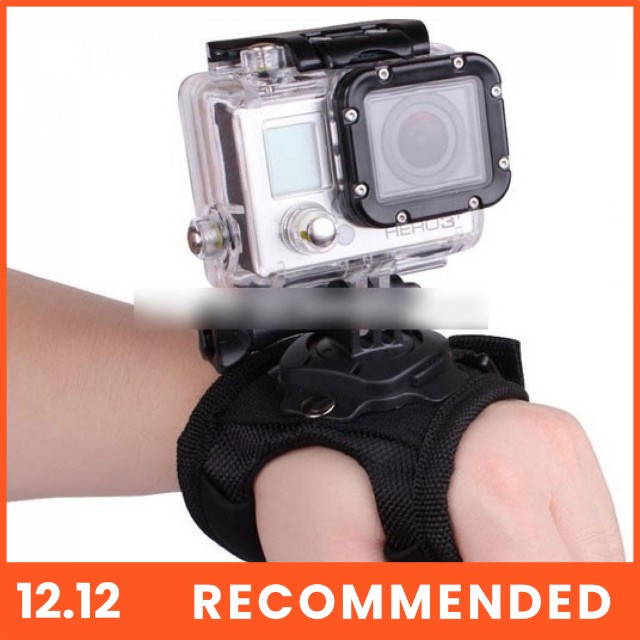 Glove Style Velcro Wrist Band with Mount 360 Derajat For Action Camera Xiaomi Yi Kogan Gopro Brica