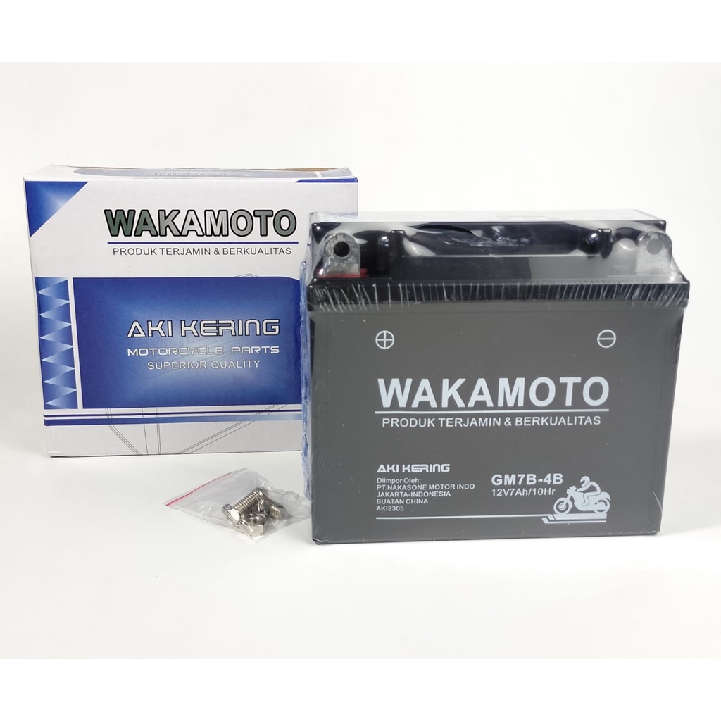 Accu Aki Motor Scorpio, Tiger, Nouvo, Scorpio Z GM7B-4B 12v - 7amper Aki Wakamoto