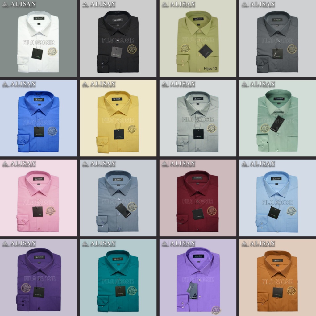 Kemeja Alisan Lengan Panjang SLIMFIT Polos Kemeja Alisan Pria Kemeja Kerja Lengan Panjang