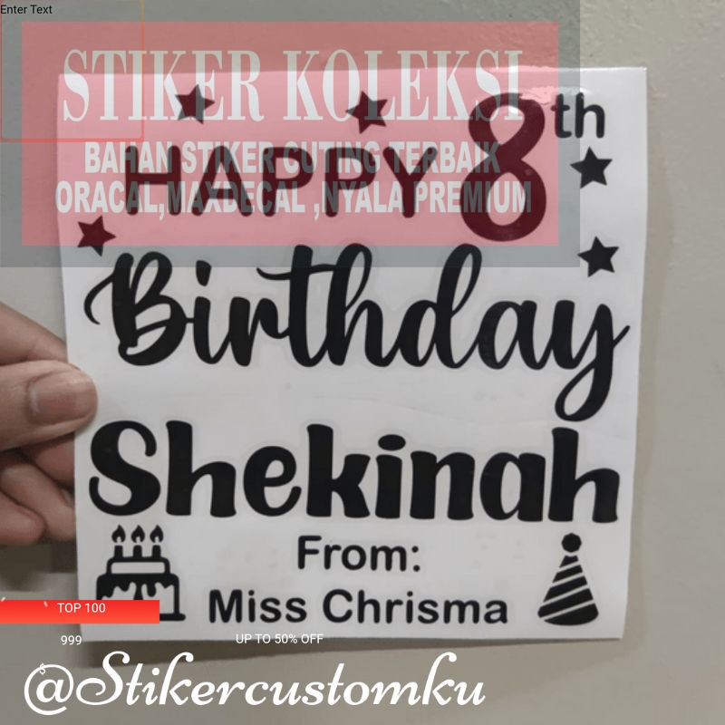 

Stiker Custom Balon PVC 10 inch ukuran 15cmx15cm Sticker Cutting Balon 10 inch