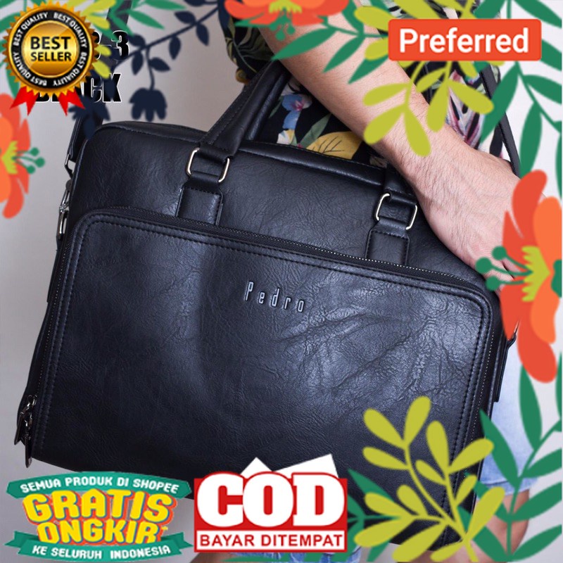 Tas kerja laptop pedro 8818-3 free pena pedro Tas pria dan wanita selempang murah import// TAS IMPOR