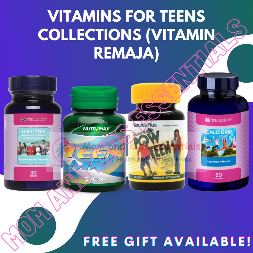 VITAMINS FOR TEENS COLLECTIONS WELLNESS MULTI TEEN CALCIGRO NUTRIMAX TEEN MX NATURES PLUS POW TEEN V