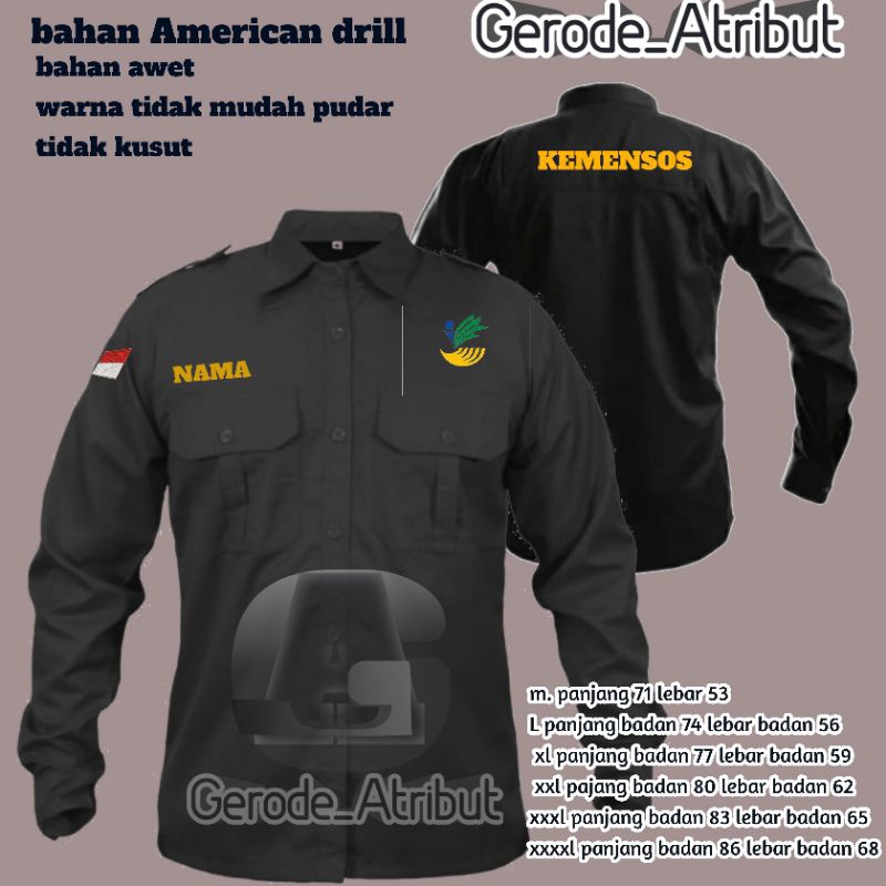 KEMEJA PDL KEMENSOS / KEMEJA KEMENSOS / BAJU KEMENDOS / SERAGAM KEMENSOS