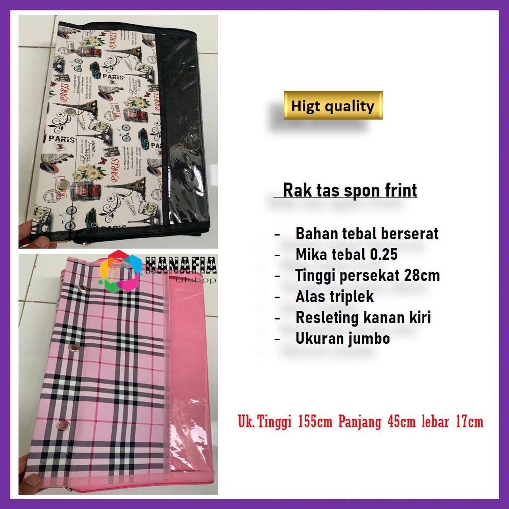 SICANTIK RAK TAS MOTIF KOTAK LUCU | RAK TAS GANTUNG | RAK TAS JUMBO | RAK TAS GANTUNG JUMBO | RAK TA