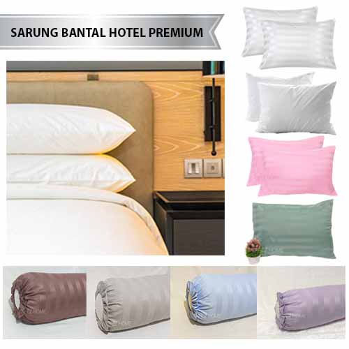 RZN BUSANA - Sarung Bantal Hotel 50x70 Putih 100% Cotton 300 TC 220 TC Premium Berkualitas