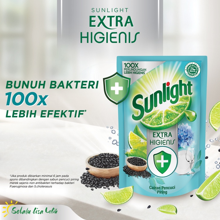 Sunlight Sabun Cuci Piring Cair Refill Extra Higienis 650 mL x2