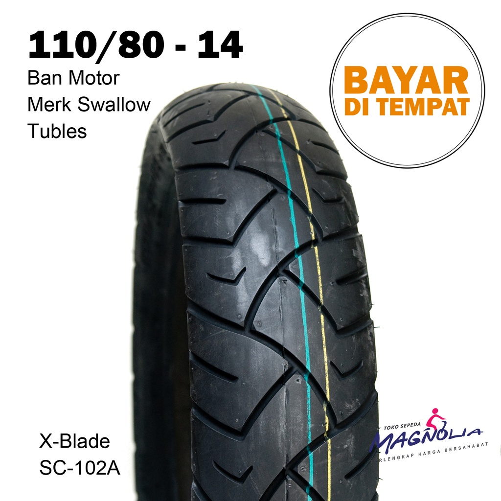 Ban Motor Ring 14 -110/80 Tubles Vario Merk Swallow