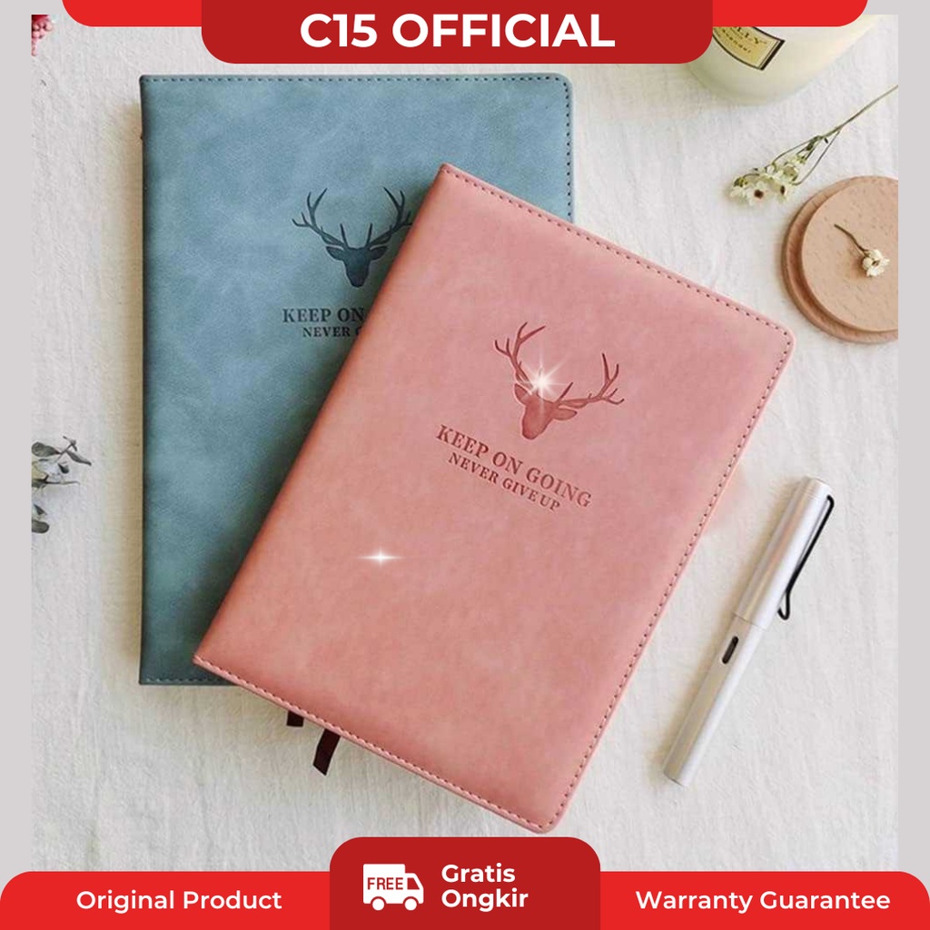 

C15 Buku Catatan Harian Notebook Diary Cover Kulit A5 100 Lembar (200 Halaman)