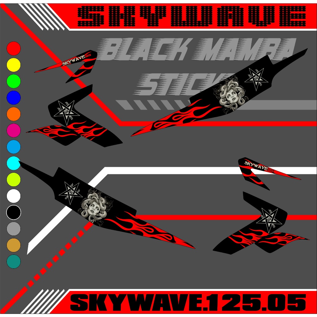 Striping SKYWAVE sticker  list variasi SKYWAVE CODE 05