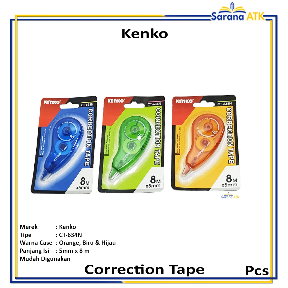 

Kenko - Correction Tape CT-634N 5mmx8m - Pcs
