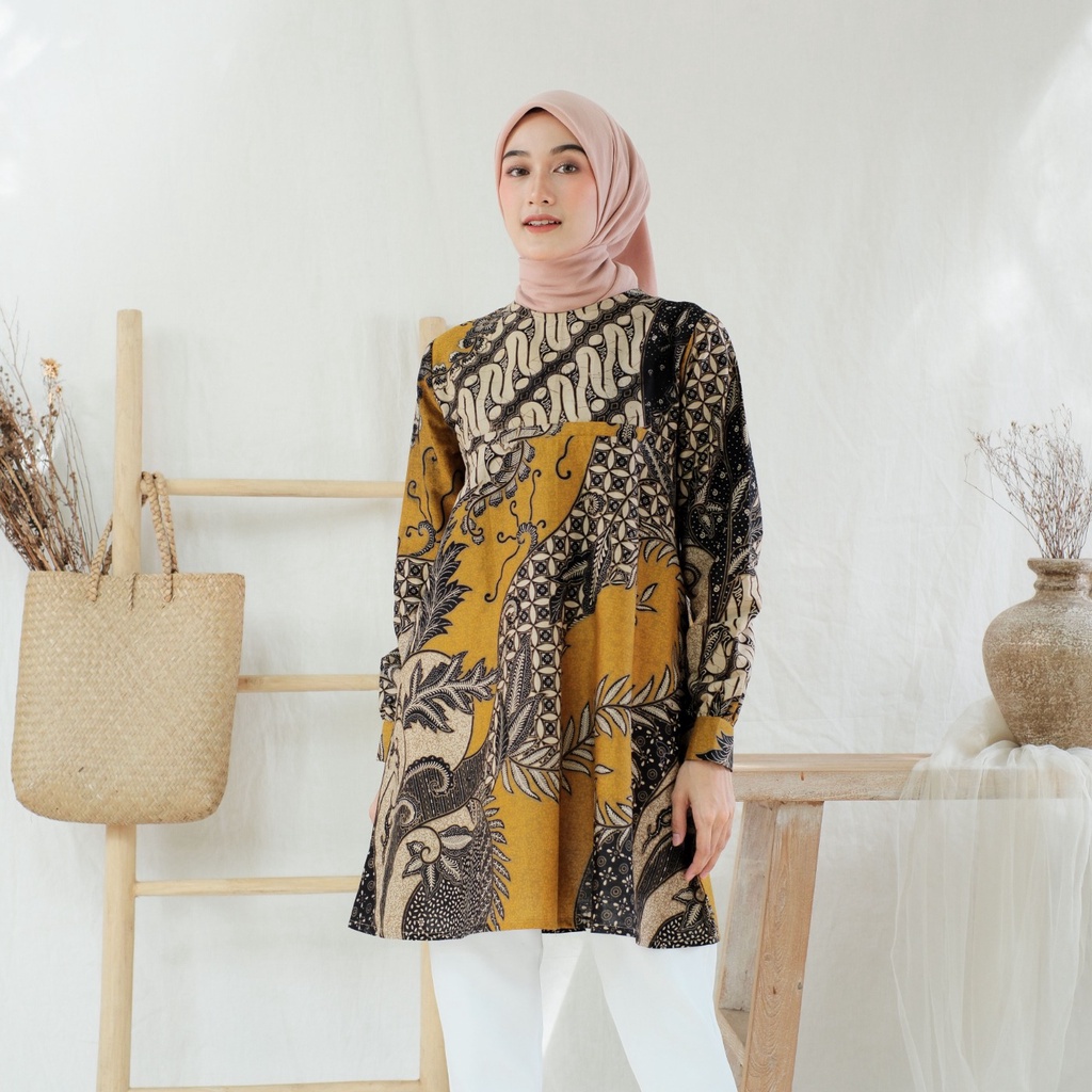 Deoline Tunik Modern Batik Muslim Cantik (Handmade)