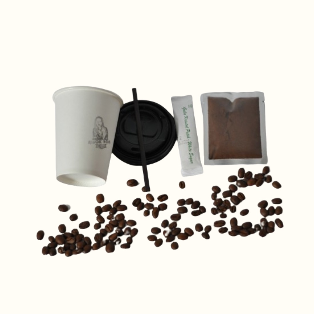 

Mbok Rom Coffee - kopi seduh - extra 2 gula putih stik