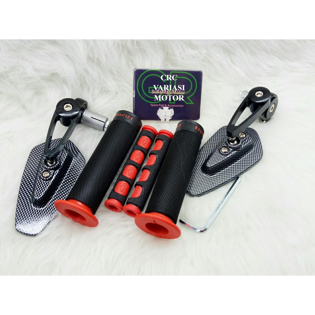 #CRC# spion jalu oval karbon handgrip bulu karet handle rem paket universal Nmax,Aerox,Pcx,Vario,Bea