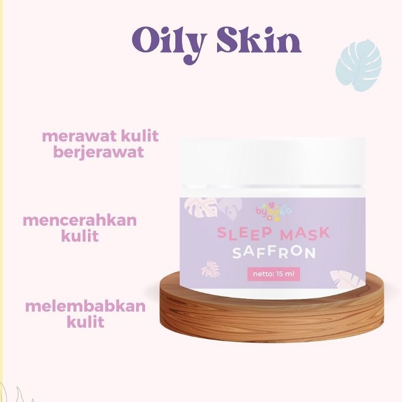 BYBDKA SAFFRON, sleeping mask saffron, masker organik 15ml 50ml, penghilang bekas jerawat, Meredakan