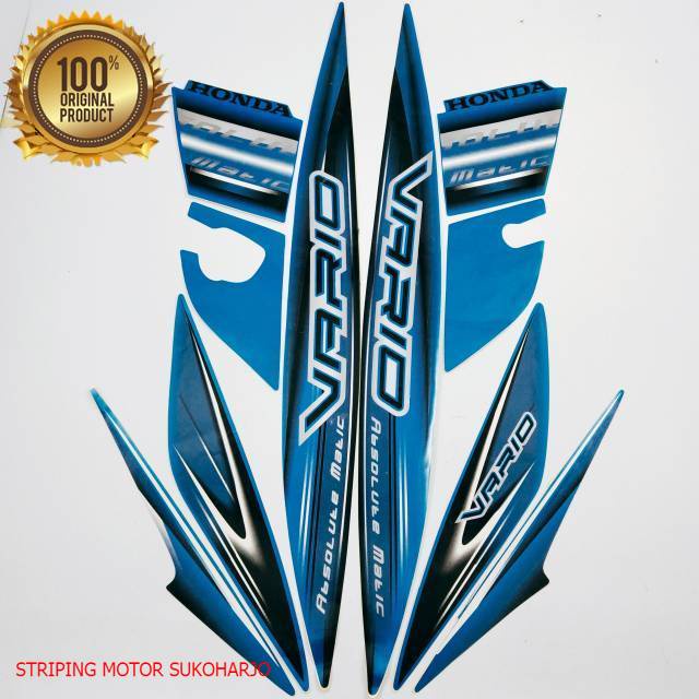 (ORI) striping honda vario 110 karbu 2008 biru kualitas original