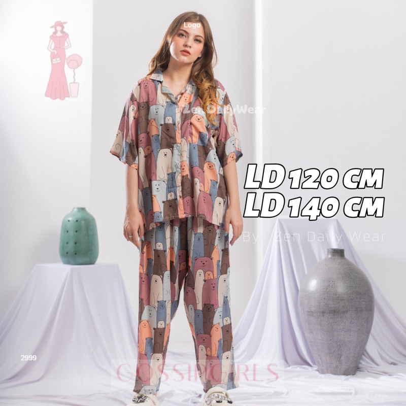 GossipGirls - (Ld 120 dan 140) N.26 - N.50 Baju One Set Wanita Setelan Pendek Panjang Rayon Premium Super Jumbo