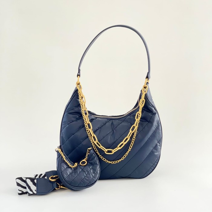 CK Chailly Panelled Hobo Bag - navy