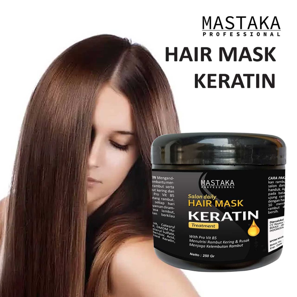 MASTAKA Hair Mask KERATIN Treatment Salon Daily BPOM 250 Gr