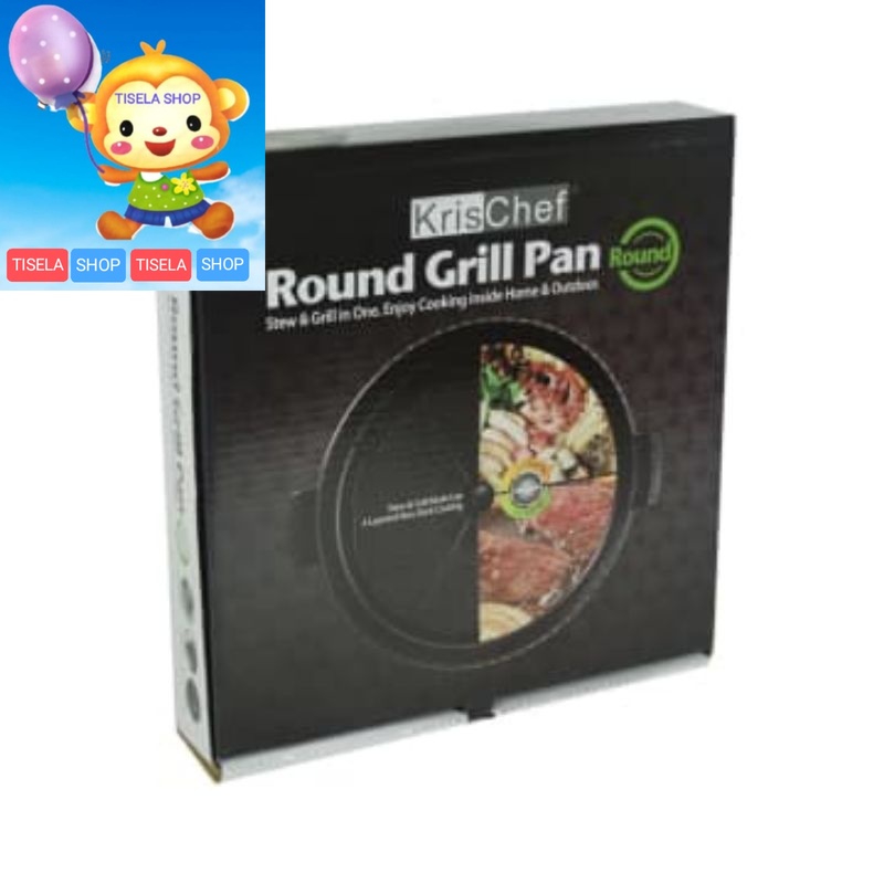 ROUND GRILL PAN 35 CM KRISCHEF BBQ PANGGANG WAJAN 10041232