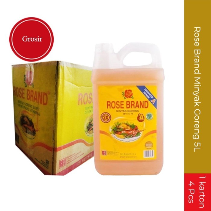 Rose Brand Minyak Goreng 5 Liter 1 Ktn 4 pcs