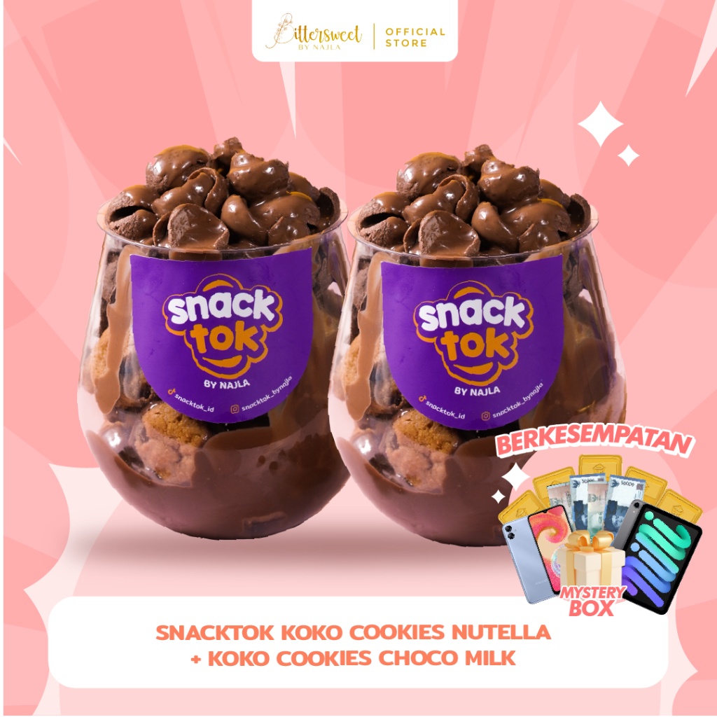 

Bittersweet by Najla - Bundle Snacktok Koko Cookies ( Nutella + Choco Milk )