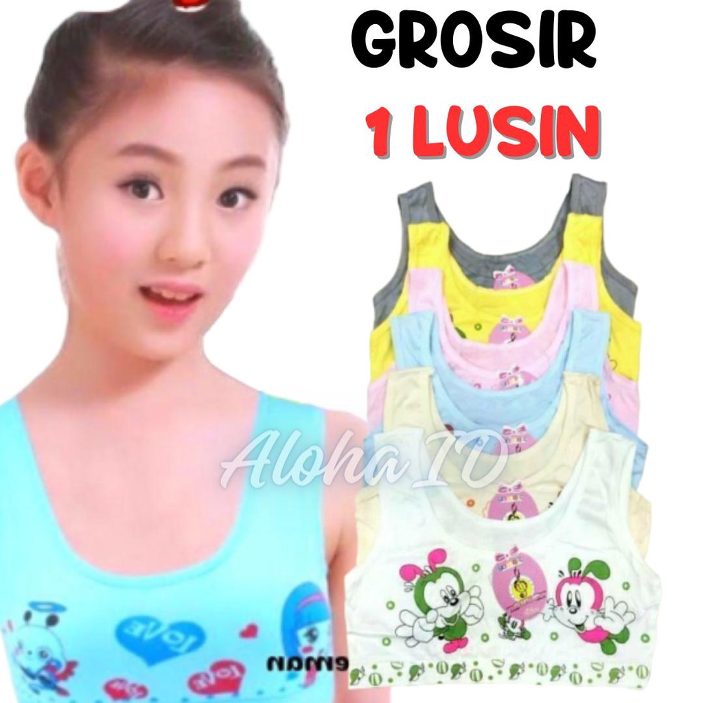 PROMO PAKET HEMAT 12 PCS Bra Mini Remaja Miniset Anak SD SMP Katun Lucu dan Nyaman Aloha ID