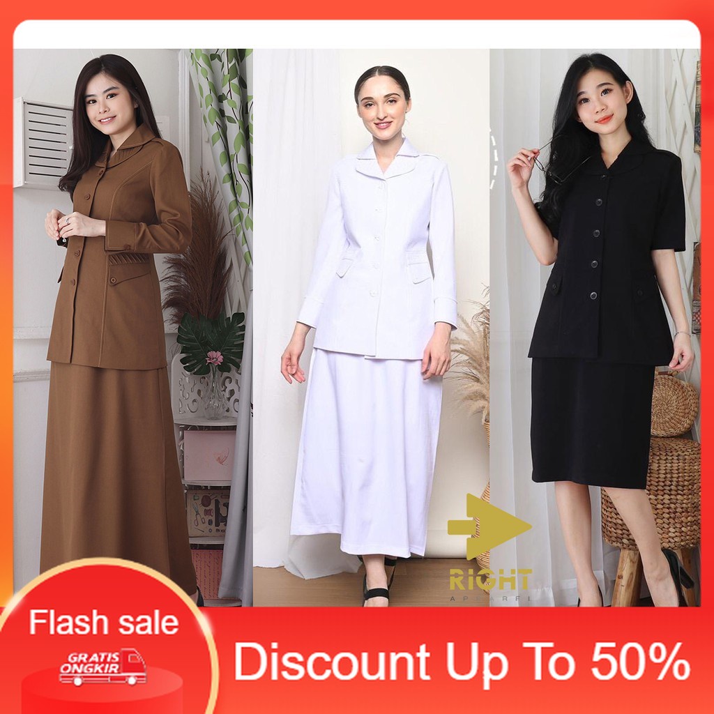 (PROMO) Jas Blazer Lynelle Collection PNG Guru Seragam Wanita set Rok A Pemda Aceh Jas ASN Pangkat P