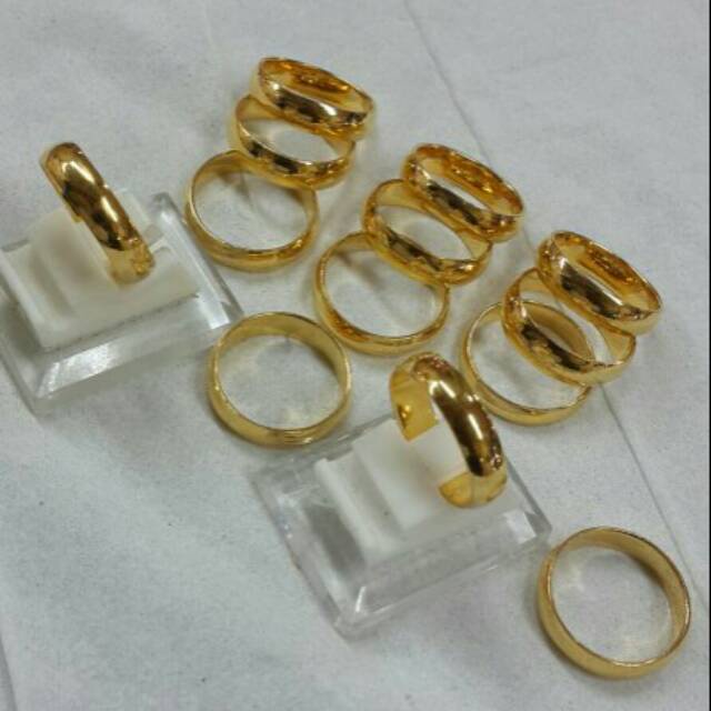 22 24k LA LM Cincin polos anak dan dewasa emas asli kadar 700 70% gold padat belarotan polos bulat k