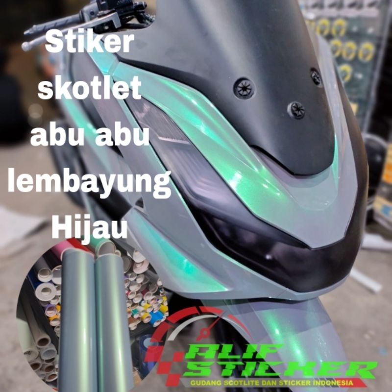 Stiker Skotlet Lembayung Hijau Chameleon Glossy Scotlite Motor Bunglon Doff Sticker Abu Lembayung Hi