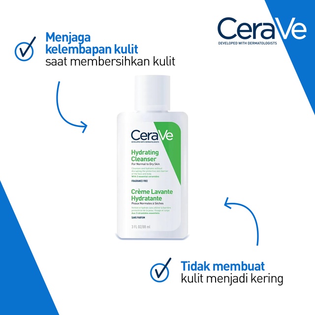 CeraVe Dry Skin Must Haves (Hydrating Cleanser + Moisturising Cream) FREE AM &amp; PM Moisturiser