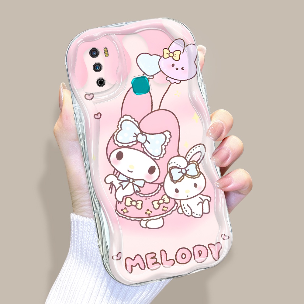 Infinix Hot 9 Play X680 Untuk Phone Case Softcase Soft Hp Kesing Kartun Imut Custom Bow Anime Rabbit