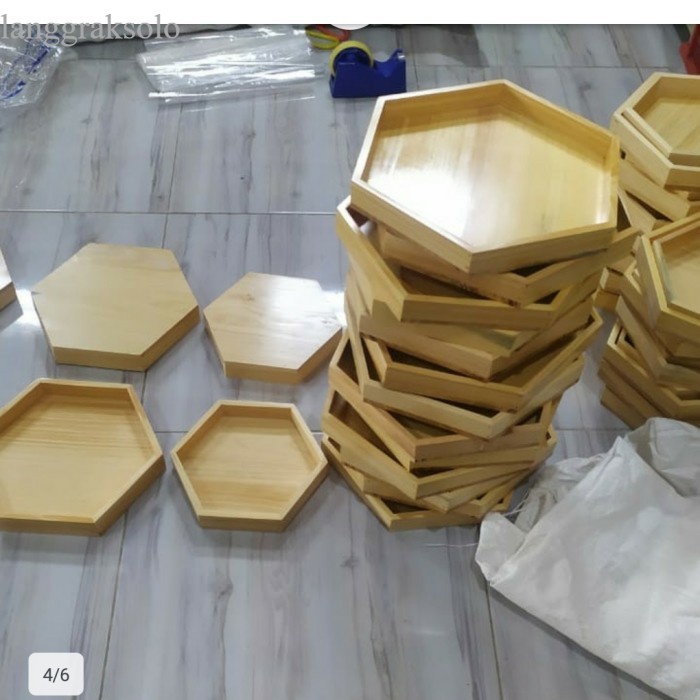 

Baki Segi Enam / Nampan kayu / Tray kayu Segi Enam - S. Enam Kecil murah
