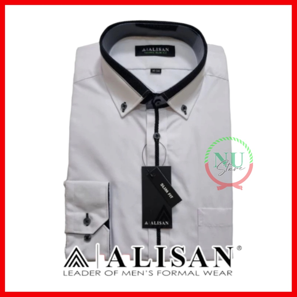 Alisan Putih / Alisan Slimfit Lengan Panjang / Kemeja Alisan Jumbo / Kemeja Alisan Lengan Panjang / 
