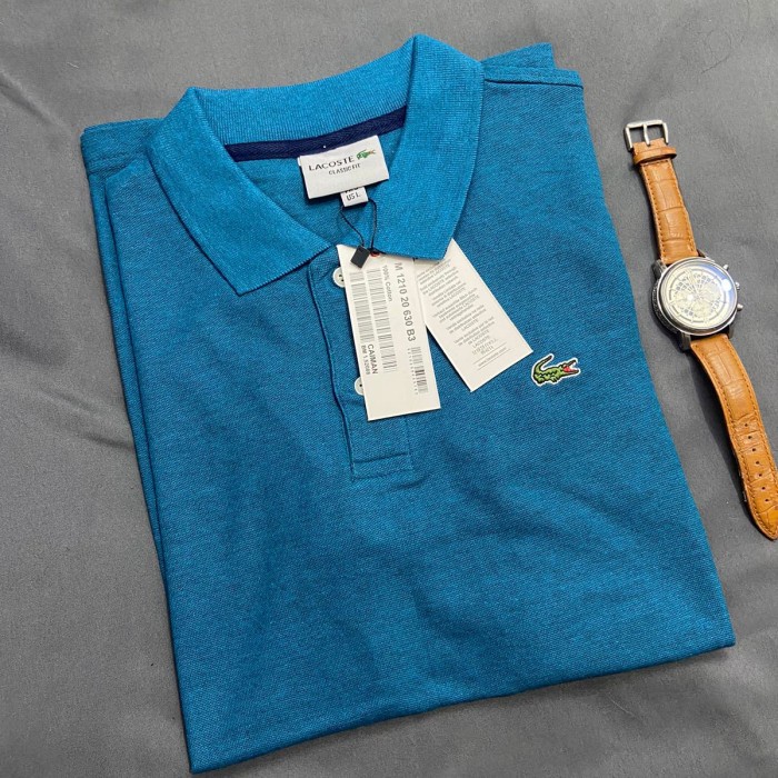 ✨MURAH✨ -baju Kaos Kerah Polo Shirt Pria Kaos Polo Berkerah Hitam Premium Pria  - biru tosca, M