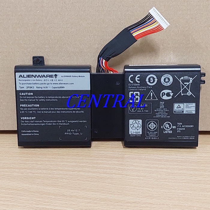 Baterai Batre Dell Alienware 17 18 18X M17 M18 Type 2F8K3 -CP