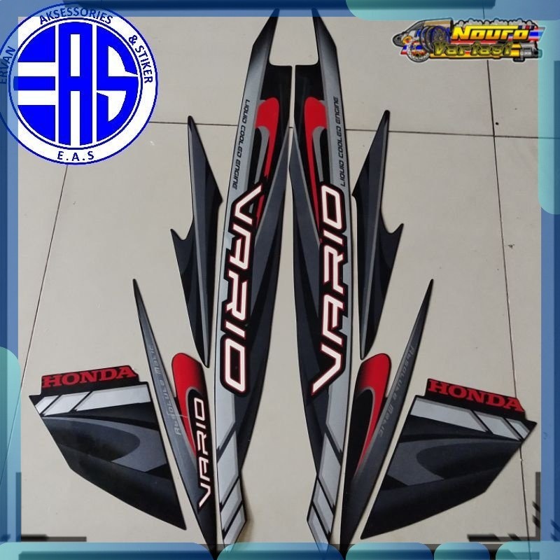 Stiker striping honda vario 110 karbu 2009 hitam full  standar bagus