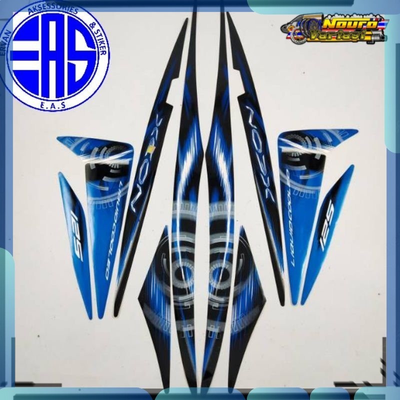 Stiker striping Yamaha xeon 125 lama 2012 stiker motor hitam biru  standar  bagus