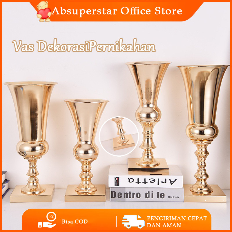 Alat peraga pernikahan Rangkaian bunga besi Rangkaian bunga vas rumah Kerajinan emas mewah Kerajinan