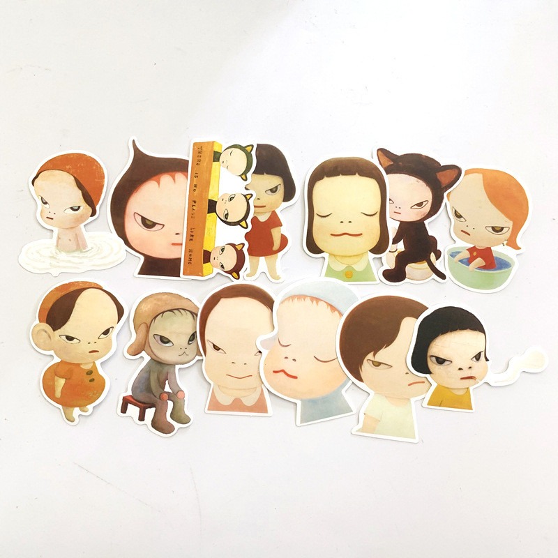 

13Pcs Japan Nara Yoshitomo Stickers Waterproof Decal Laptop Motorcycle Luggage Snowboard Fridge Phone Car Sticker