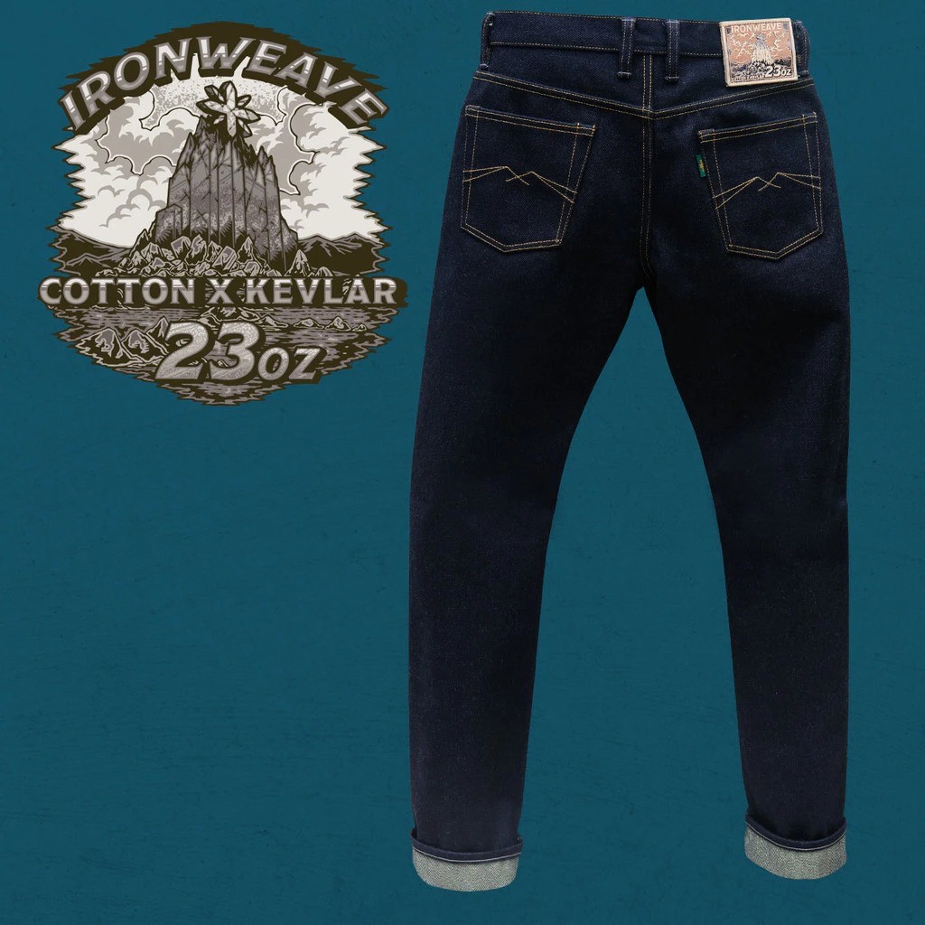 LAGI PROMO Ironweave 23oz Unsanforized Deep Indigo Kevlar Blend Selvedge celana sage denim