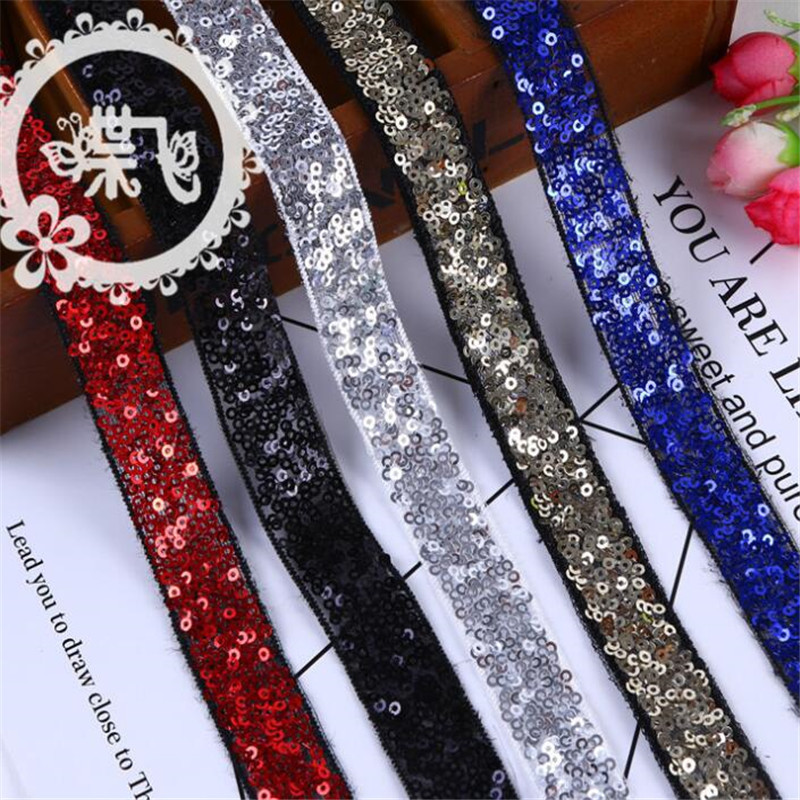

20mm width sequins beads Lace ribbon Tassel Trimming ribbon Lace Fabric garments DIY Accessories HH99