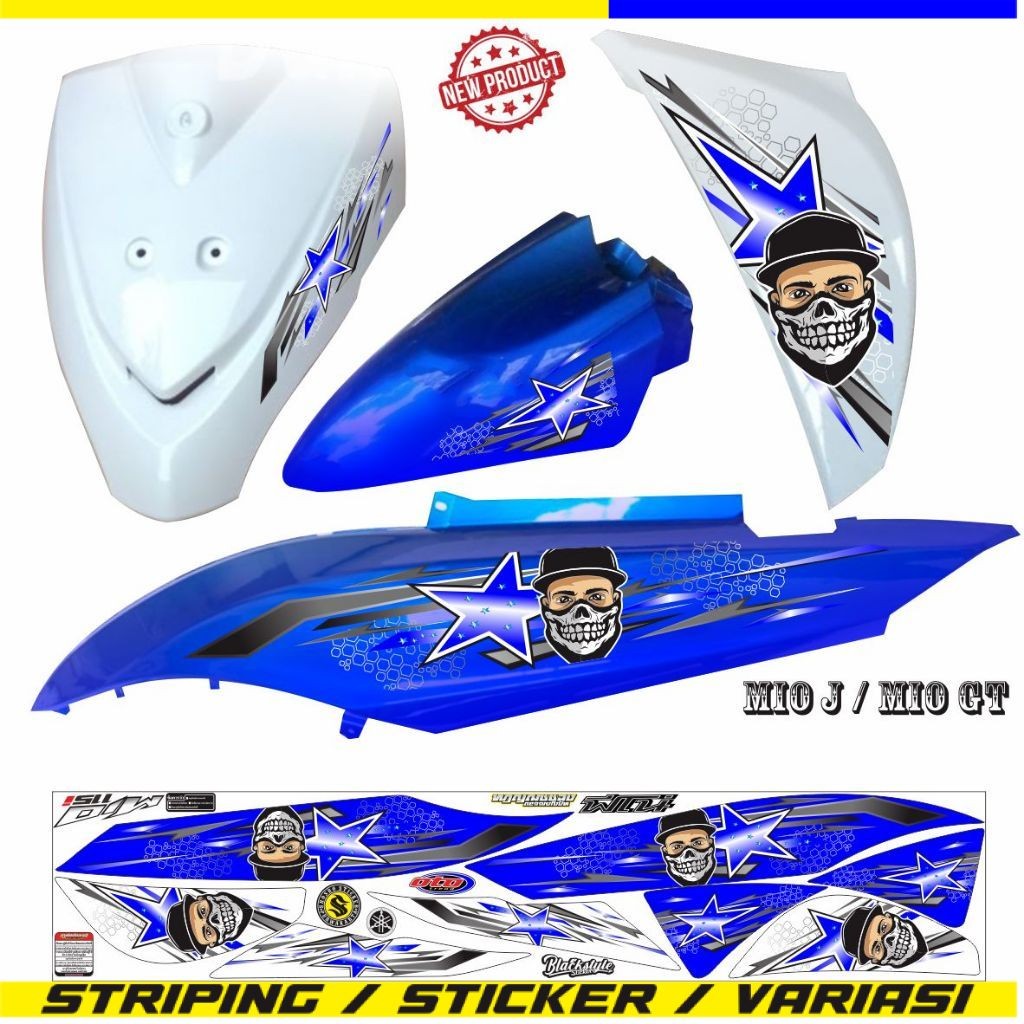 STIKER MOTIF BARU / STIKER MIO J / STRIPING KEREN MURAH MIO GT MIO J STIKER