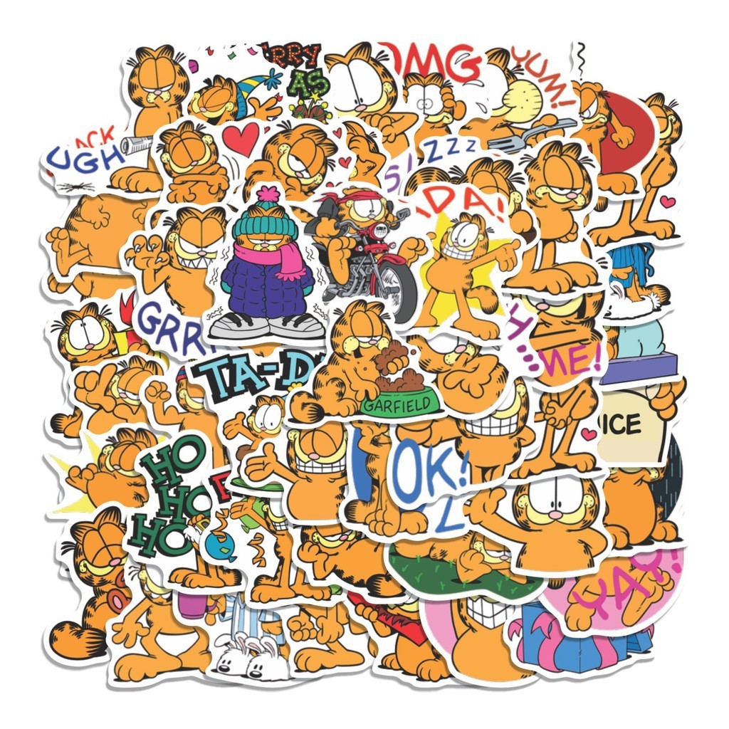 

COD 50 Pcs Stiker GARFIELD Lucu Anti Air Untuk Dekorasi Notebook Sepeda Skateboard Handphone