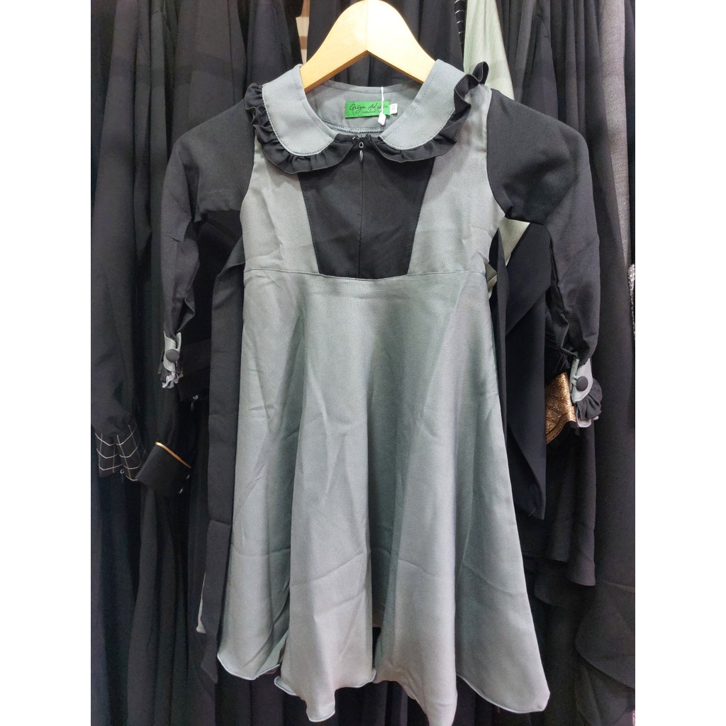 gamis set anak teratai black griya adzkia