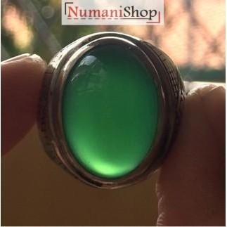 Cincin Titanium Tanam Batu Akik Hijau Garut HQ