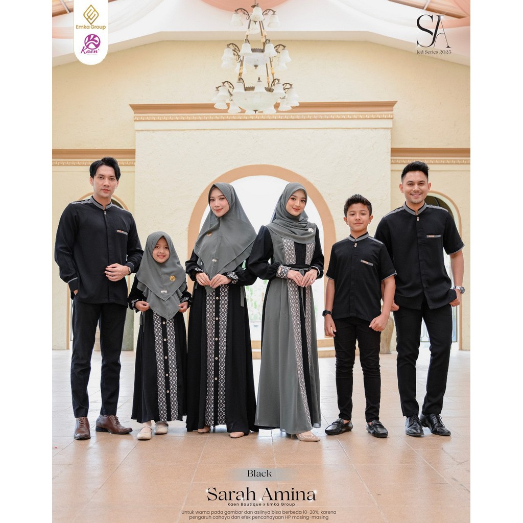 SARIMBIT SARAH AMINA WARNA BLACK EMKA HIJAB