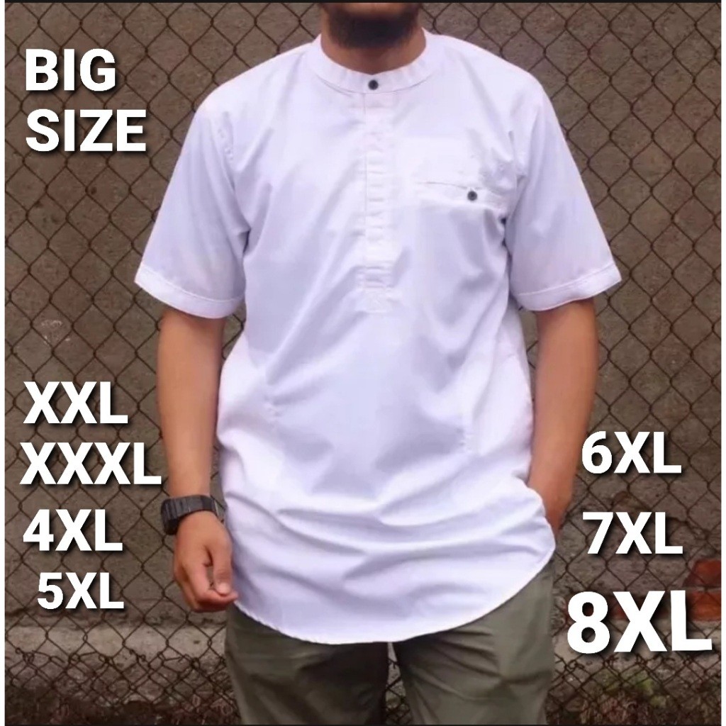 baju koko pria dewasa ukuran besar bahan katun toyobo lengan pendek polos TERBARU 2025
